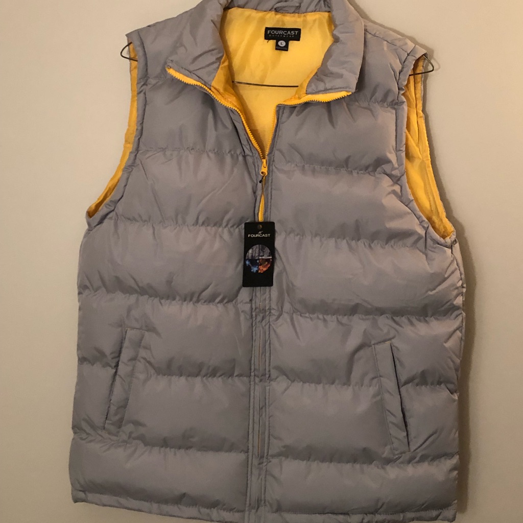 Gray/Yellow Puffer Vest